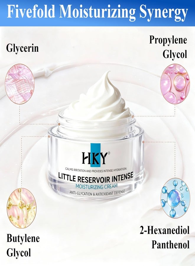 HKY Little Reservoir Intense Moisturizing Cream - Anti-Glycation Face Moisturizer with Tremella & Panthenol - Botanical Barrier Repair for Dry, Sensitive Skin - Lightweight Hydration - Image 2